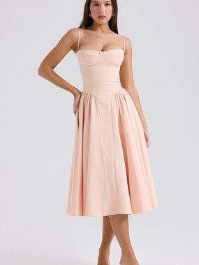 samaria taupe corset dress Samaria Taupe Corset Sun Dress